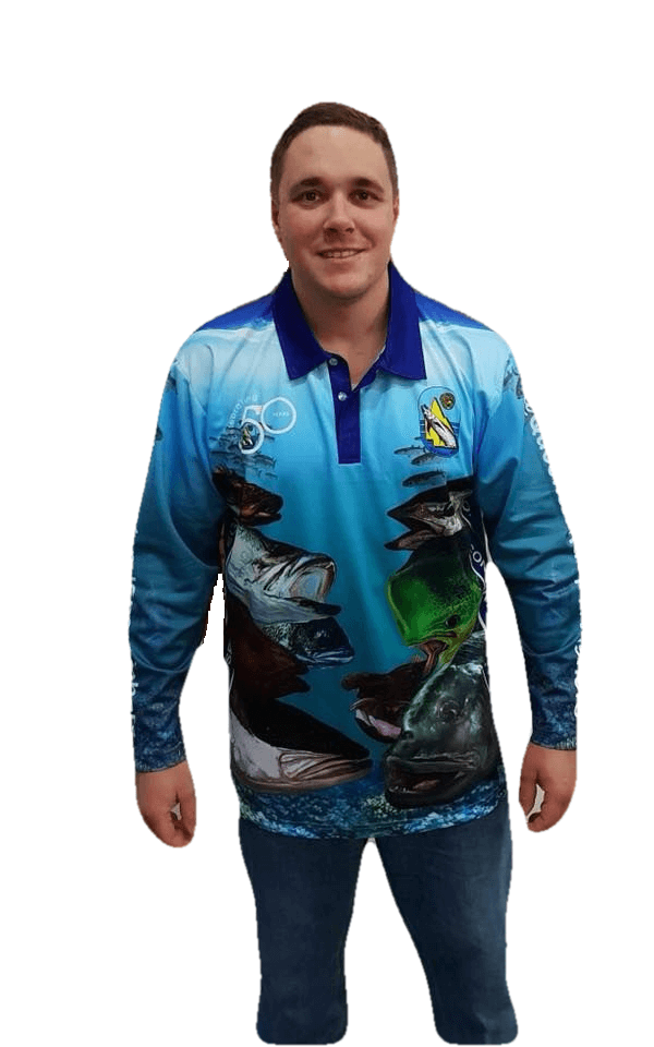 Fishing Shirt (commemorative 50 year edition)  Australian National  Sportsfishing Association Queensland Inc